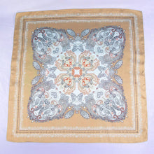 Ornate Paisley Medallion Print Satin Square Scarf: RD