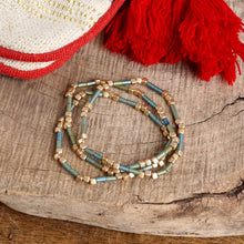 Layered Colorful and Gold Beaded Bracelets Sets: Red
