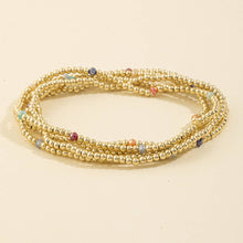 Beaded Stretch Bracelet Set With Crystal Accents: XLMUL