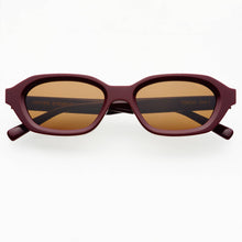 Tokyo Acetate Unisex Rectangular Sunglasses: Burgundy