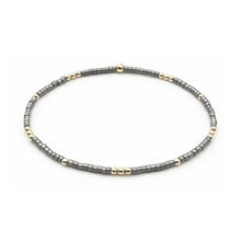 2mm Newport PEWTER + Gold Filled Waterproof Bracelet: 7"