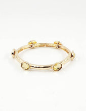 B25034 Glass Bead/Faux Pearl Adorned Stretch Bangle Bracelet: 04 CR