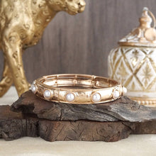 Timeless Charm – Slim Cabochon Eternity Bangle: Brown