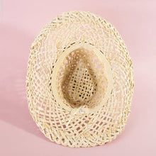 Western Loose Weave Straw Cowboy Hat: NATURAL
