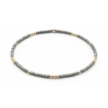 2mm Newport PEWTER + Gold Filled Waterproof Bracelet: 7"