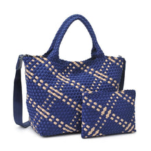 Sky's The Limit Medium Woven Neoprene Tote: Navy Nude
