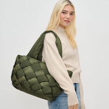 Intuition East West Woven Nylon Tote: Olive