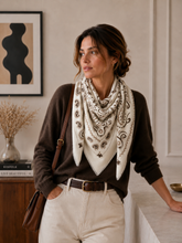 K21 Large Woolen Square Bandana: Cafe
