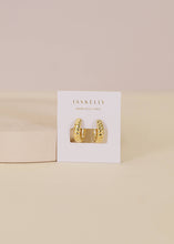 Small Channel Gold Hoop Earrings