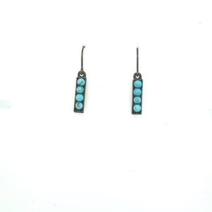 Small Rectangle Drop Earrings: African Turq