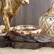 Timeless Charm – Slim Cabochon Eternity Bangle: Turquoise