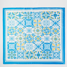 Mosaic Tiles Print Square Bandana Scarf: BL