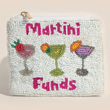 Seed Beaded Martini Funds Coin Purse: MULTI