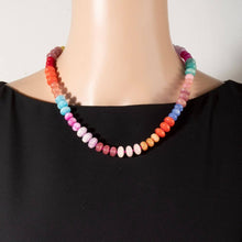 Mixed Glass And Resin Disc Beaded Necklace: GNT