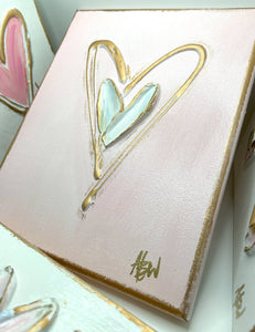 Textured hearts on canvas | valentine | pastel | xoxo | love
