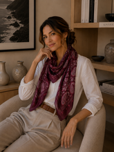 HH-367 Paisley-patterned scarf: Black