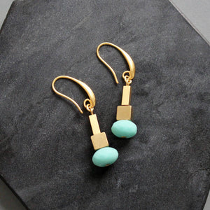 KYLE15 turquoise glass earrings