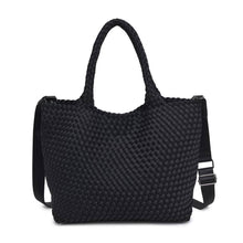 Sky's The Limit Medium Woven Neoprene Tote: Navy Nude