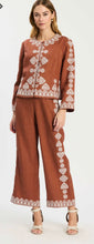 Gianna Embroidered Linen Pant