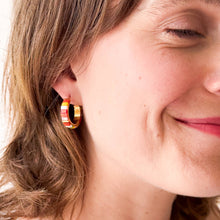 Small Handmade Gold Plated Colorful Tila Bead Hoop Earrings