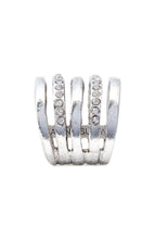 Embellished Multi Strand Ring - 24K Gold Plated: Gold
