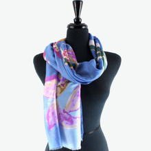 S26005 100% Polyester Lightweight Printed Scarf: 01 Orange