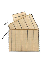 Set of 3 Nesting Zippered Straw Clutches Pinstripe Patterns: Brights