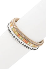 Gemma Multi Strand Crystal Studded Leather Bracelet