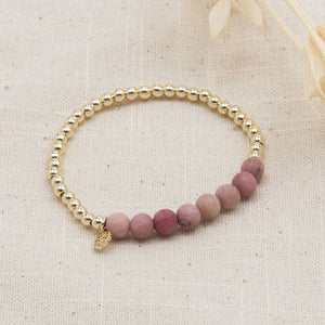 Maxie Bracelet-Pink Rhodonite: Gold/Pink Rhodonite