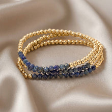 Beaded Stretch Bracelet Set: LAPIS