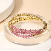 Beaded Stretch Bracelet Set: LAPIS