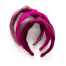 Solid Linen - Top Knot Headbands: Pink clay