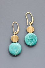 HYLE22 Turquoise disc earrings