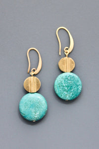 HYLE22 Turquoise disc earrings