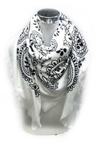 K1 Large square warm scarves 130 x 130 cm bandana print: Kaki