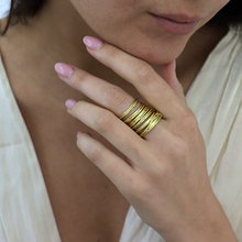Brushed Ribbon Ring - 24K Gold Plated: Gold