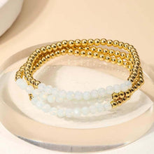 Beaded Stretch Bracelet Set: LAPIS