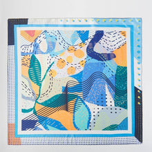 Abstract Collage Print Square Bandana Scarf: BL