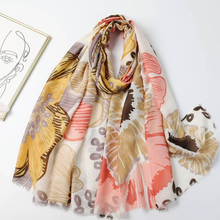 Lightweight Printed Scarf: 02 Tan