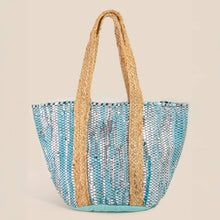 Vibrant Stripes Woven Tote Bag: GR
