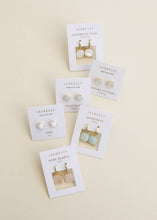 Round - Amazonite Gemstone - Gold Earrings