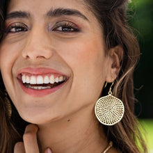 Gretchen Large Circle with Holes Earrings Brass