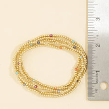 Beaded Stretch Bracelet Set With Crystal Accents: XLMUL
