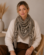 K27 Large Wool Paisley Square: Blue