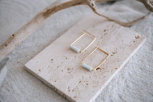 Eventide Rectangular Gold Lightweight Hoops : Turquoise