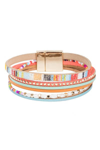 Curacao Colorful Beaded Bracelet with Freshwater Pearls