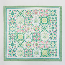 Mosaic Tiles Print Square Bandana Scarf: BL