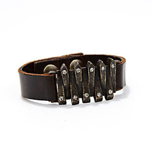 Interlocked Metal Bar Bracelet: Grey w Black Diamond
