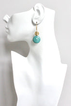 HYLE22 Turquoise disc earrings
