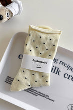 Polka Dot Designer Socks: KHAKI / One Size